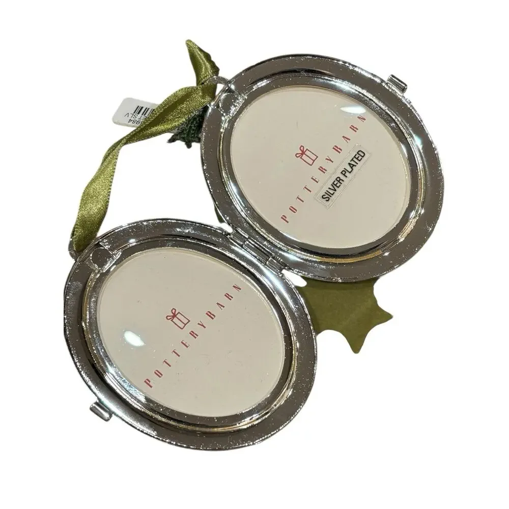 Vintage Pottery Barn Picture Frame Locket Ornament Silver Plated 2005